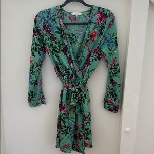 Pleaser Floral Green Mini Dress